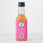 QR-Logofirma Pink Business Alkoholflaschenetikett (Vorderseite)