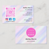 QR-Logokombinationen Soziale Medien Lila Visitenkarte (Vorne/Hinten)