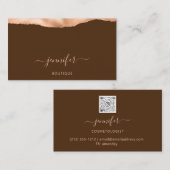 QR-Logos Abstrakte Kupferpfirsichfarben braun Visitenkarte (Vorne/Hinten)