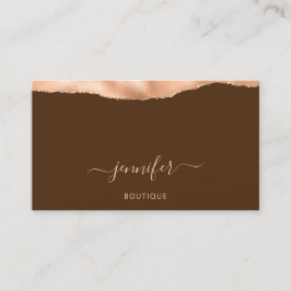 QR-Logos Abstrakte Kupferpfirsichfarben braun Visitenkarte