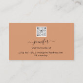 QR-Logos Abstrakter Kupfer-Stroke Brown Visitenkarte (Rückseite)