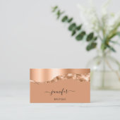 QR-Logos Abstrakter Kupfer-Stroke Brown Visitenkarte (Stehend Vorderseite)