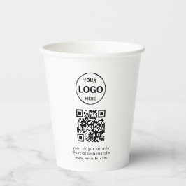 QR-Logos Business Minimalistisch Einfach Pappbecher