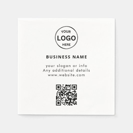 QR-Logos Business Minimalistisch Einfach Serviette (Vorderseite)