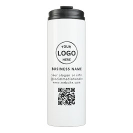 QR-Logos Business Minimalistisch Einfach Thermosbecher
