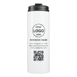 QR-Logos Business Minimalistisch Einfach Thermosbecher