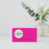 QR-Logos Einfach rosa Visitenkarte (Stehend Vorderseite)