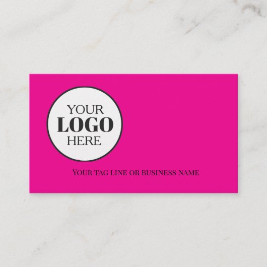 QR-Logos Einfach rosa Visitenkarte (Vorderseite)