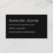 QR-Logos Einfach schwarz Visitenkarte (Rückseite)