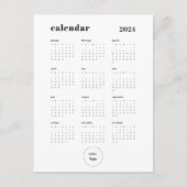 QR-Logos für benutzerdefinierte Farben 2024-Kalend Postkarte (Vorderseite)