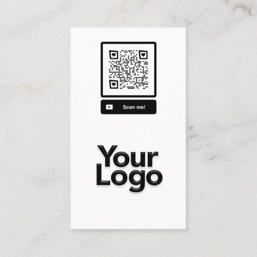 QR-Logos für mit Monogramm R-Schwarzweiß-Blumen Visitenkarte (Rückseite)