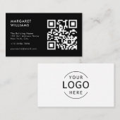 QR-Logos für Schwarzweiß-Logos Modern Beruflich Visitenkarte (Vorne/Hinten)