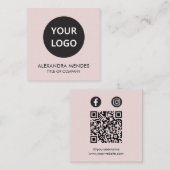 QR-Logos für Social Media rosa Visitenkarte (Vorne/Hinten)