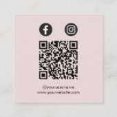 QR-Logos für Social Media rosa Visitenkarte (Rückseite)