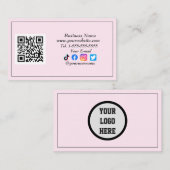 QR-Logos für soziale Medien Schwarzer Influenza Visitenkarte (Vorne/Hinten)