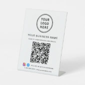 QR-Logos für soziale Medien Sockelschild (Vorderseite)