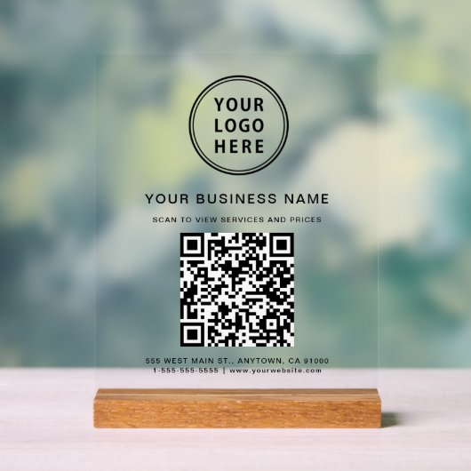 QR-Logos für Unternehmen Acrylschild (Neutral)