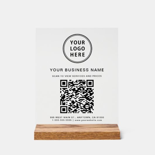QR-Logos für Unternehmen Acrylschild (Vorderseite)