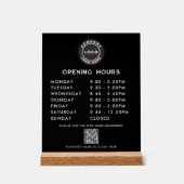 QR-Logos für Unternehmen Moderne Öffnungszeiten Sc Acrylschild (Vorderseite)