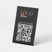 QR-Logos für Unternehmen Modernes, einfaches Menü Sockelschild (Vorderseite)