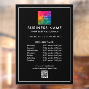 QR-Logos für Unternehmen Öffnungszeiten Einfache g Fensteraufkleber
