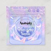 QR-Logos für Waschreinigung Quadratische Visitenkarte (Vorderseite)