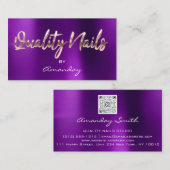 QR-Logos Lila Rose Gold Visitenkarte (Vorne/Hinten)