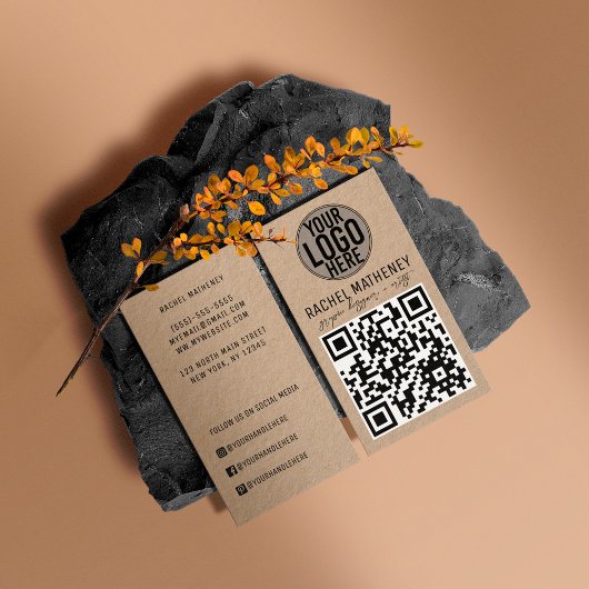 QR-Logos Modern Kraft Einfach Beruflich Visitenkarte
