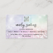 QR-Logos Online-Shop Eleganter Glitzer Visitenkarte (Rückseite)