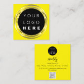 QR-Logos Online-Shop Frame Gold Yellow Quadratische Visitenkarte (Vorne/Hinten)