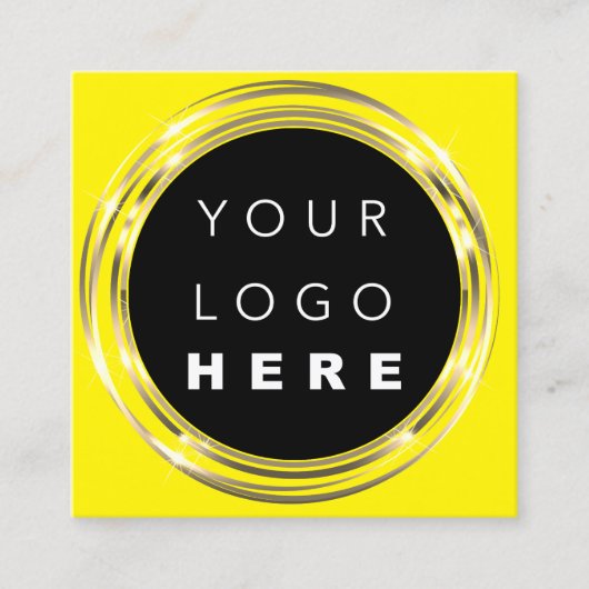 QR-Logos Online-Shop Frame Gold Yellow Quadratische Visitenkarte (Vorderseite)