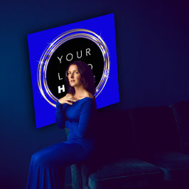 QR-Logos Online-Shop Frame Royal Blue Quadratische Visitenkarte