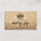 QR-Logos Online-Shop Gold-Glitzer Visitenkarte (Vorderseite)