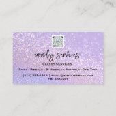 QR-Logos Online-Shop Gold Lila Glitzer Visitenkarte (Rückseite)