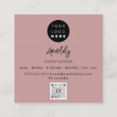 QR-Logos Online-Shop Gold-Rose Quadratische Visitenkarte (Rückseite)