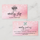 QR-Logos Online-Shop Pink-Glitzer Visitenkarte (Vorne/Hinten)