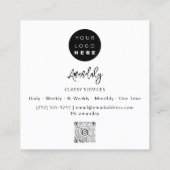 QR-Logos Online-Shop-Rahmen Schwarz-weiß Quadratische Visitenkarte (Rückseite)