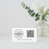 QR-Logos Schwarz-weiß Visitenkarte (Stehend Vorderseite)