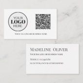 QR-Logos Schwarz-weiß Visitenkarte (Vorne/Hinten)