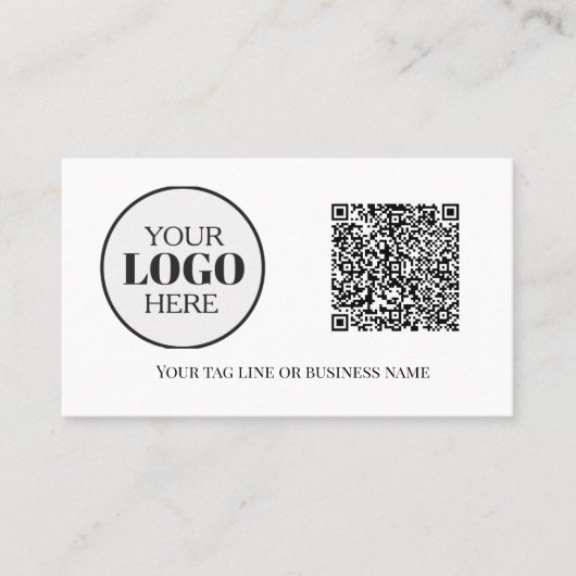 QR-Logos Schwarz-weiß Visitenkarte (Vorderseite)