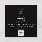 QR-Logos Schwarz-weißer Goldener Rahmen Quadratische Visitenkarte (Rückseite)