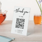 QR-Logoschild für White Scan Me QR Sockelschild (In SItu)