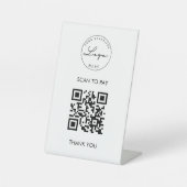 QR-Logoschild für White Scan Me QR Sockelschild (Vorderseite)