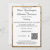 *~ QR  LOVE AR66 RSVP Vintage Gold Wedding Einladung (Rückseite)