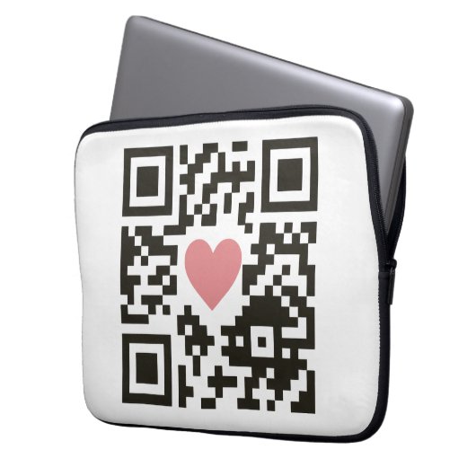 QR Love Code Laptopschutzhülle (Vorderseite Links)