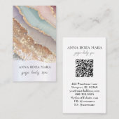 *~* QR Luxe Agate Rainbow Pastel Gold Glitzer AP66 Visitenkarte (Vorne/Hinten)