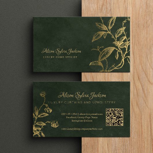 QR Luxuriöse, elegante Imitate Goldfolienfolien Visitenkarte
