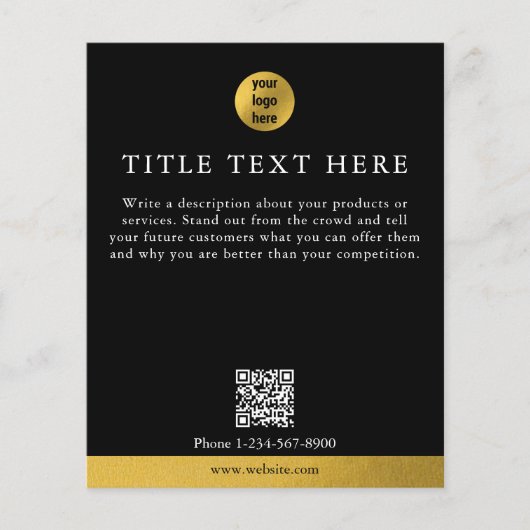 QR-Marketing für das Black Gold Business-Logo von Flyer (Vorne)