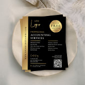 QR-Marketing für Unternehmen in Black & Gold Flyer