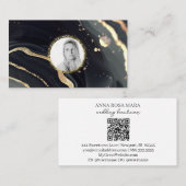*~* QR Marmorlogo Gold Glitzer AP66 Foto Visitenkarte (Vorne/Hinten)
